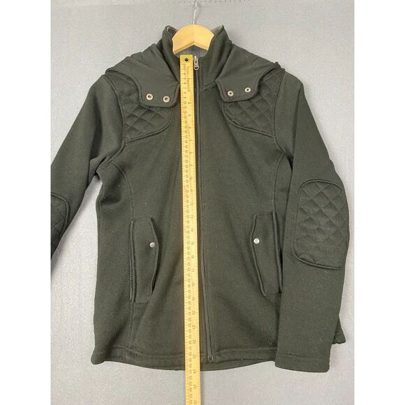 Eddie Bauer Jacket Womens Medium Green Fleece Lined Full Zip Hooded Outdoor Cozy - Picture 11 of 13